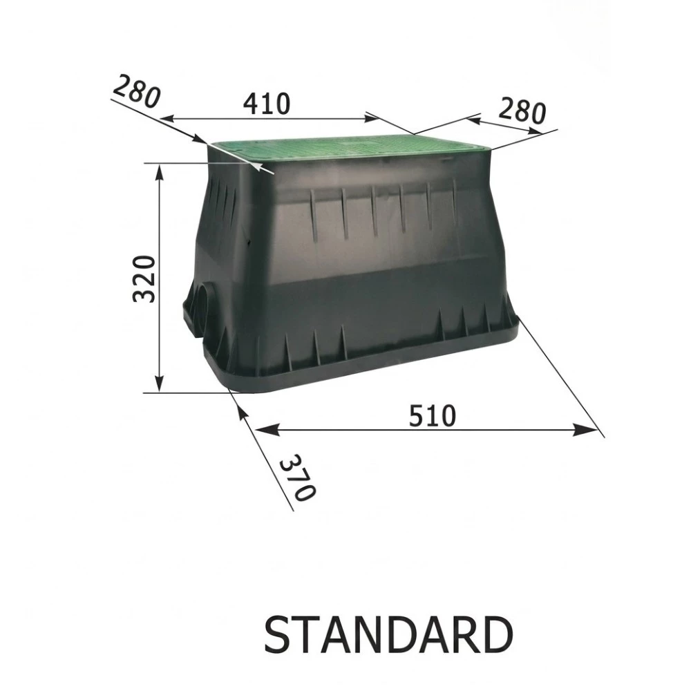 Купити Клапанний бокс (дренажний колодязь) Irritec Standard, прямокутний 280 х 410 мм (IGPOZ2000NA4R) в Україні