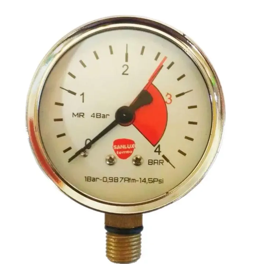 Radial manometer 1/4", measurement range 0–4 bar