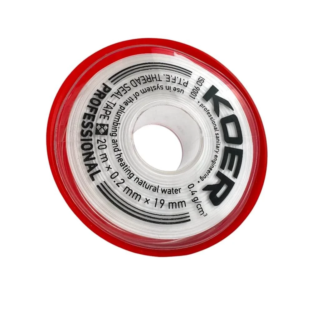 Купити ФУМ-стрічка професійна для води Koer STP-01 PRO (20 м × 19 мм × 0,2 мм) – Аксесуари для автополиву в Україні