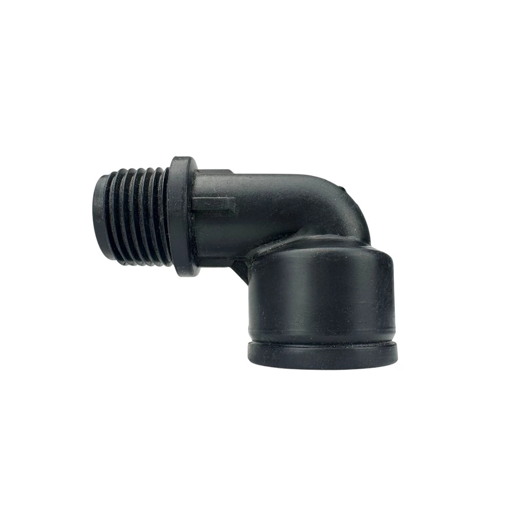 Купити Коліно різьбове пластикове Irritec 1/2" ЗР х 1/2" ВР (кутник) Італія – Різьбові фітинги для монтажу пластмасових трубопроводів в Україні